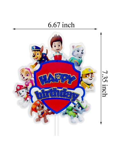 paw Patrol Cake Toppers Puppy-themed Birthday Party Supplies Cartoon Paw Cake Topper Dog Cake Decorations for Children 2nd 3rd 4th 5th Birthday Party
