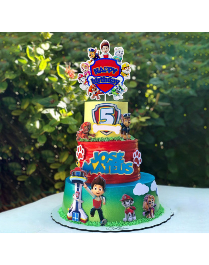 paw Patrol Cake Toppers Puppy-themed Birthday Party Supplies Cartoon Paw Cake Topper Dog Cake Decorations for Children 2nd 3rd 4th 5th Birthday Party