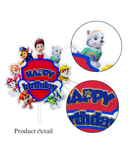 paw Patrol Cake Toppers Puppy-themed Birthday Party Supplies Cartoon Paw Cake Topper Dog Cake Decorations for Children 2nd 3rd 4th 5th Birthday Party