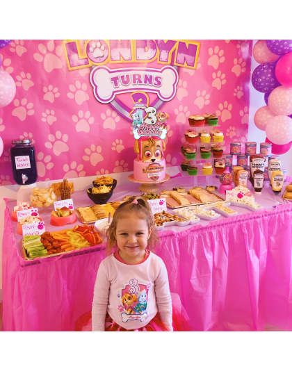 3rd Birthday Paw Patrol Cake Topper, Glitter Number 3 &amp; Paw Patrol Pups Skye, Everest, Happy Birthday Design with Lookout Tower, Great for 3rd Birthday Party Decor, Kids Cartoon Party Essentials