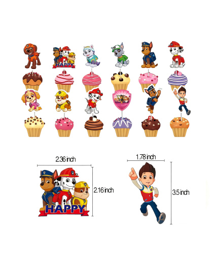 Dog Cupcake Toppers,paw cupcake toppers,paw patrol cupcake picks,puppy cupcake decorations 36pcs