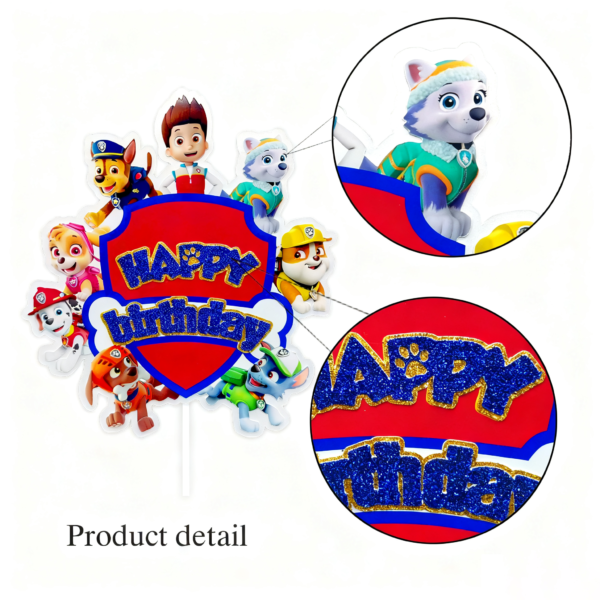 paw Patrol Cake Toppers Puppy-themed Birthday Party Supplies Cartoon Paw Cake Topper Dog Cake Decorations for Children 2nd 3rd 4th 5th Birthday Party